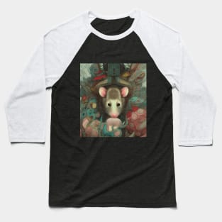 possum art with roses vintage painting Baseball T-Shirt